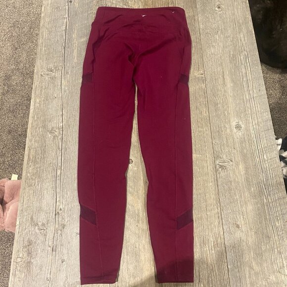 Old Navy Active Go Dry Tech Mesh Leggings Burgundy Sz S - Picture 3 of 7